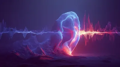 Glowing phone emitting vibrant sound waves flowing into a listener’s ear, symbolizing the psychological urgency of ringing phones.