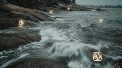 Calm ocean symbolizing answering services taming peak call times.